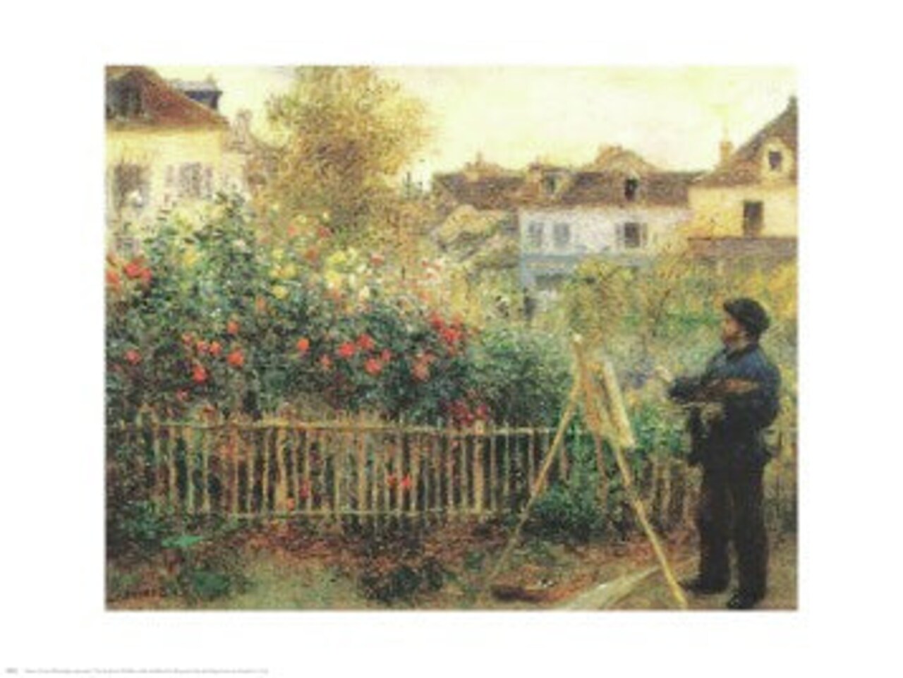 Monet Painting in His Garden at Argenteuil, 1873 by Pierre-Auguste Renoir Wall Art Décor 24 x 30 Art Print